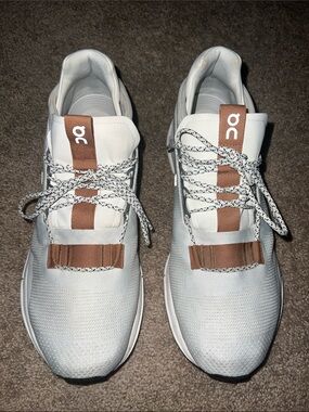 On Running Men’s White Sneakers with Brown Accents